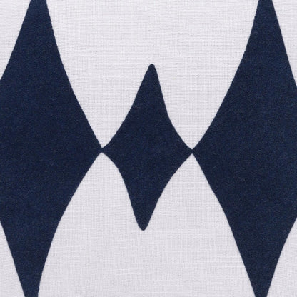 20" X 20" Blue And White 100% Cotton Diamond Zippered Pillow HomeRoots