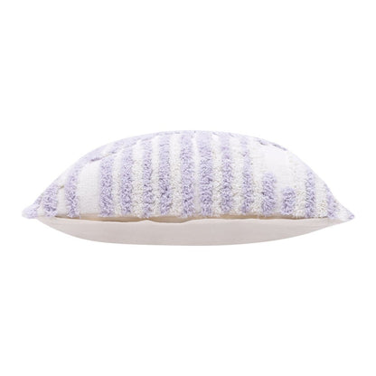 22" Purple and White Geometric Cotton Throw Pillow With Texture HomeRoots