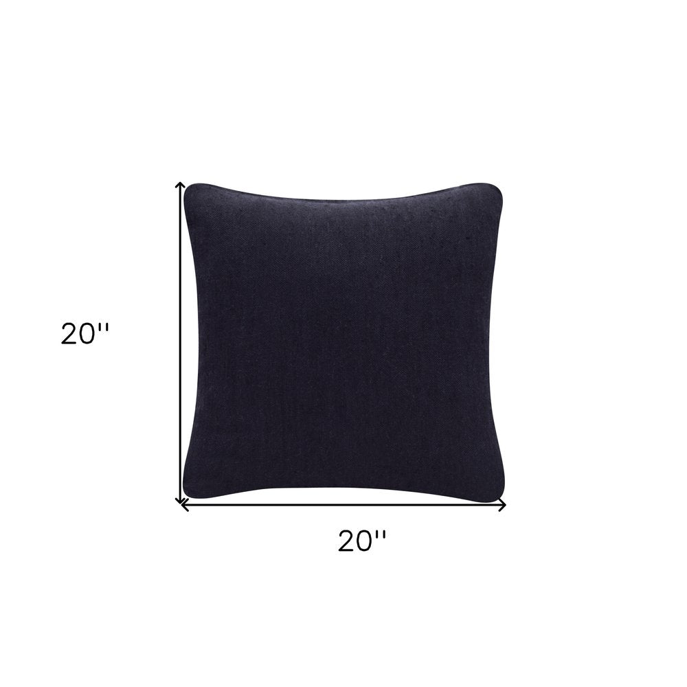 20" X 20" Black Linen Zippered Pillow HomeRoots
