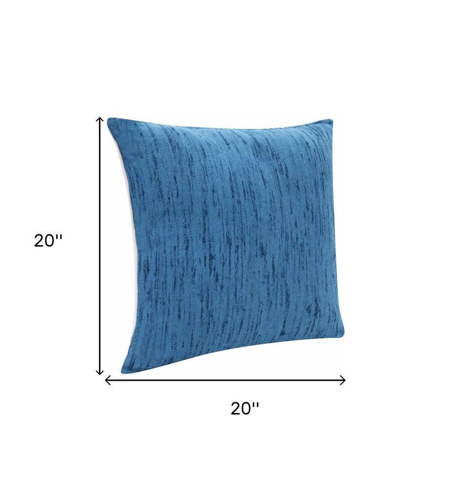 20" X 20" Ocean Blue Linen Zippered Pillow HomeRoots