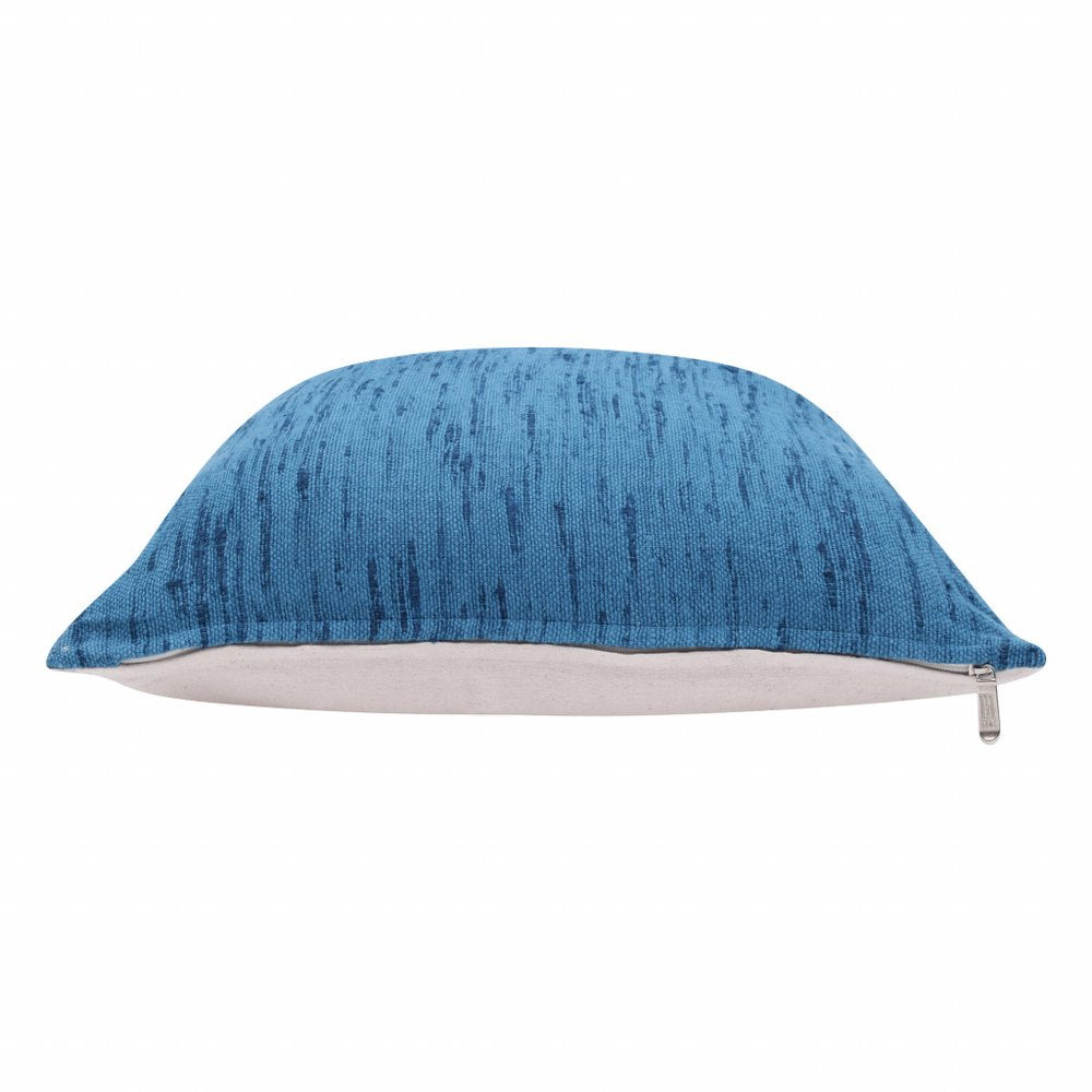 20" X 20" Ocean Blue Linen Zippered Pillow HomeRoots
