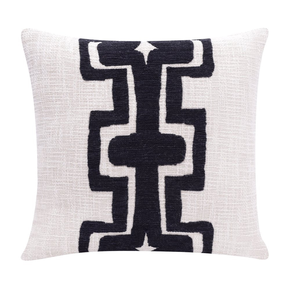 24" Black and Ivory Throw Pillow HomeRoots