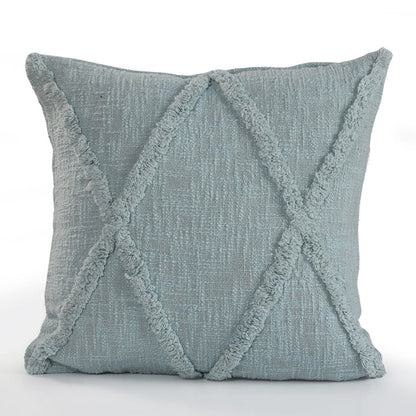 20" X 20" Gray 100% Cotton Diamond Zippered Pillow FurniFindUSA