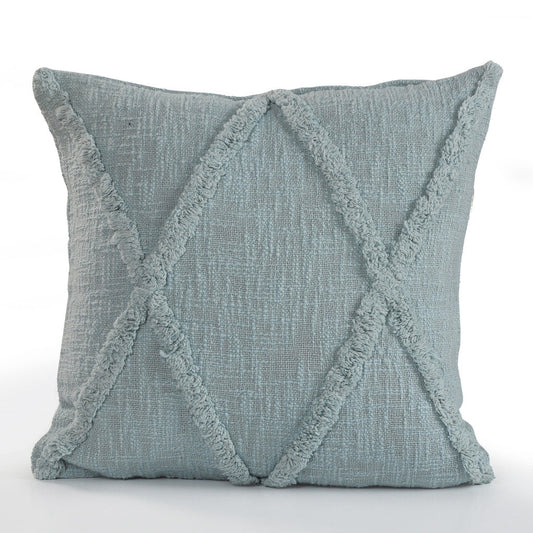 20" X 20" Gray 100% Cotton Diamond Zippered Pillow FurniFindUSA