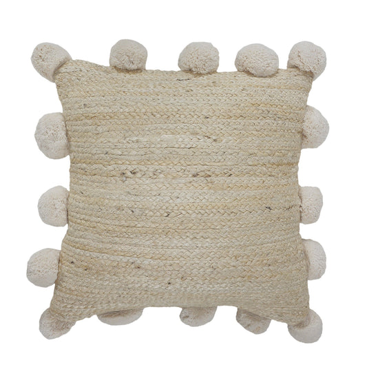 20" X 20" Tan Jute Zippered Pillow FurniFindUSA