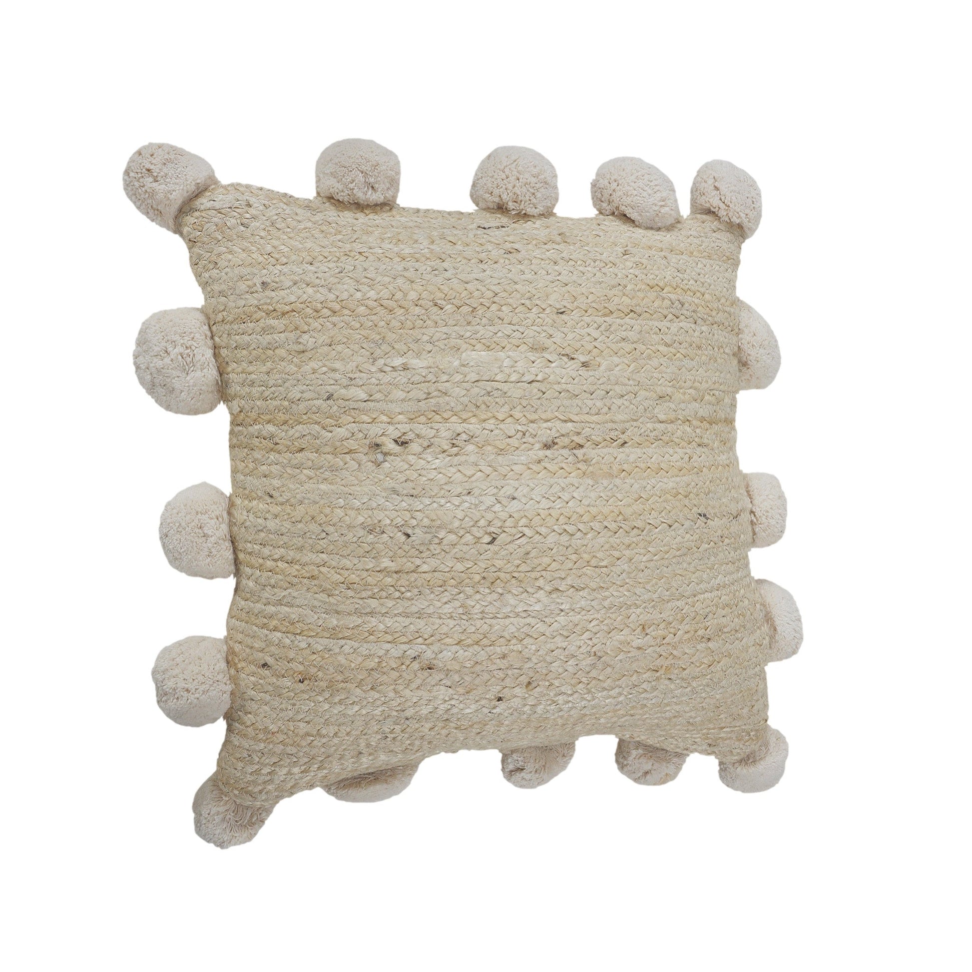 20" X 20" Tan Jute Zippered Pillow FurniFindUSA