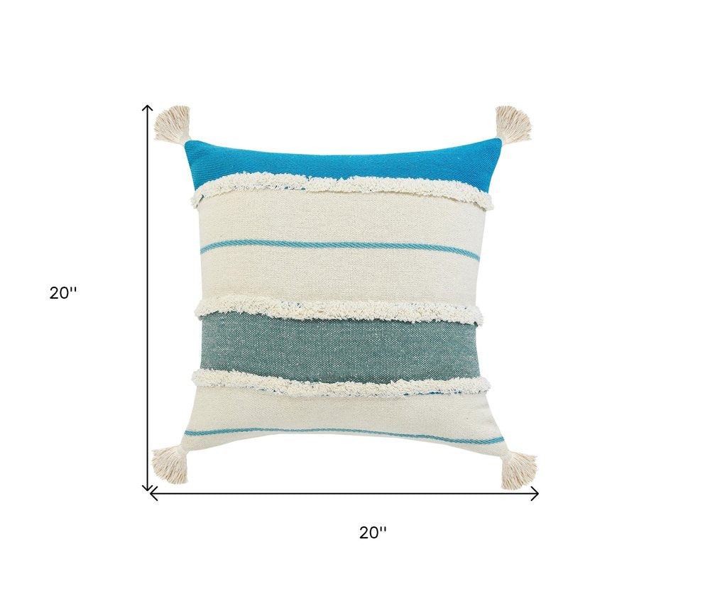 20" Turquoise Throw Pillow HomeRoots