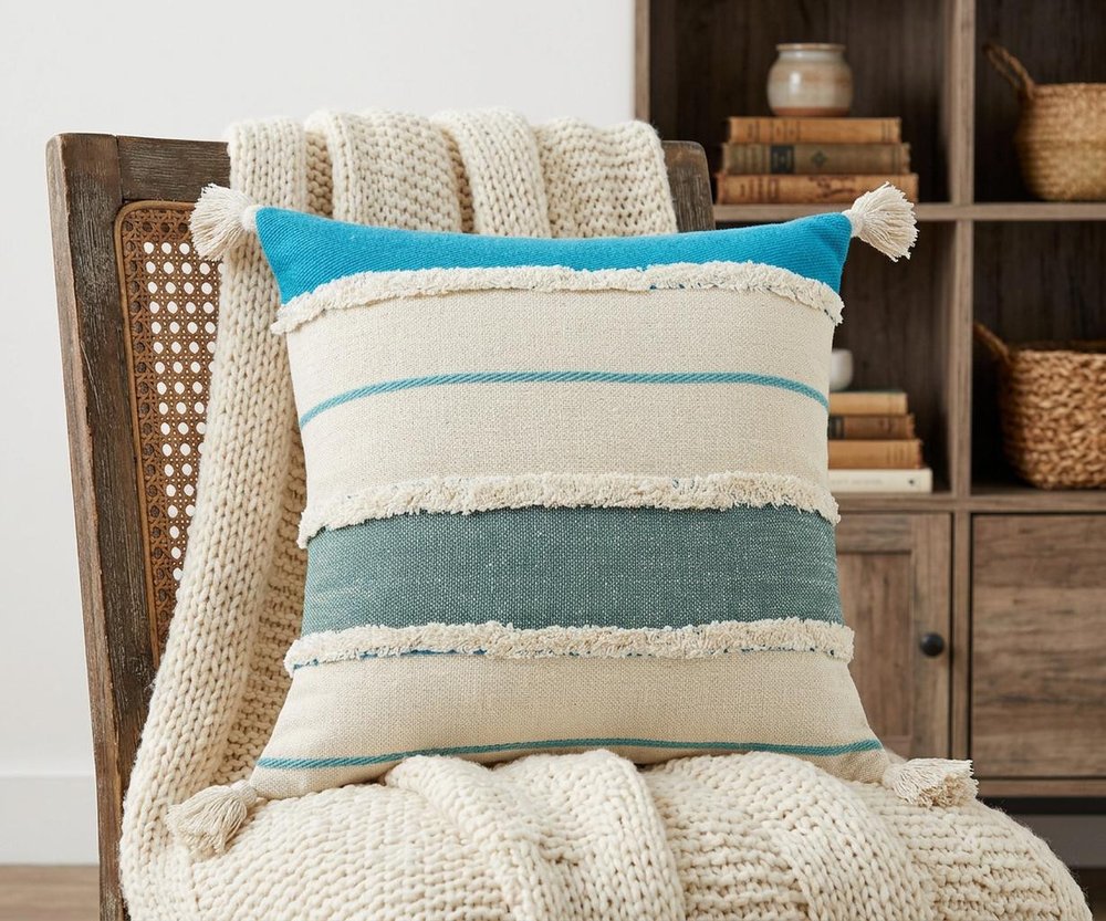 20" Turquoise Throw Pillow — view 9