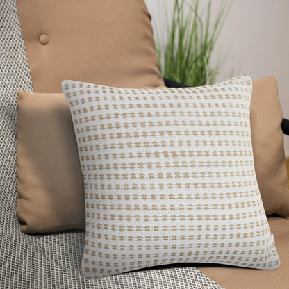 20" X 20" Ivory And Tan 100% Cotton Geometric Zippered Pillow 4.0" (L) x 20.0" (W) x 20.0" (H) FurniFindUSA