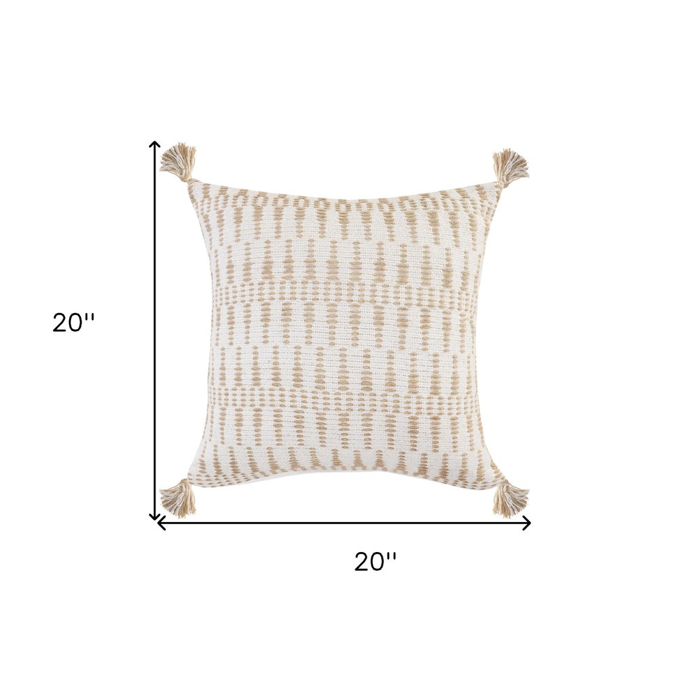 20" Ivory Throw Pillow — view 1