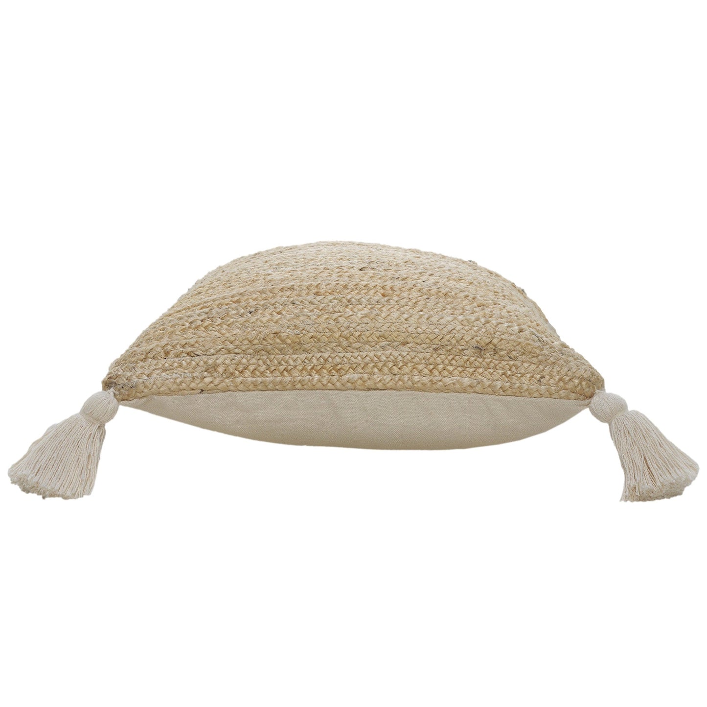 20" X 20" Tan And Beige Jute Zippered Pillow FurniFindUSA