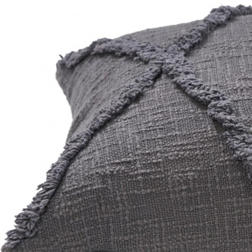 20" X 20" Dark Gray 100% Cotton Geometric Zippered Pillow — view 1