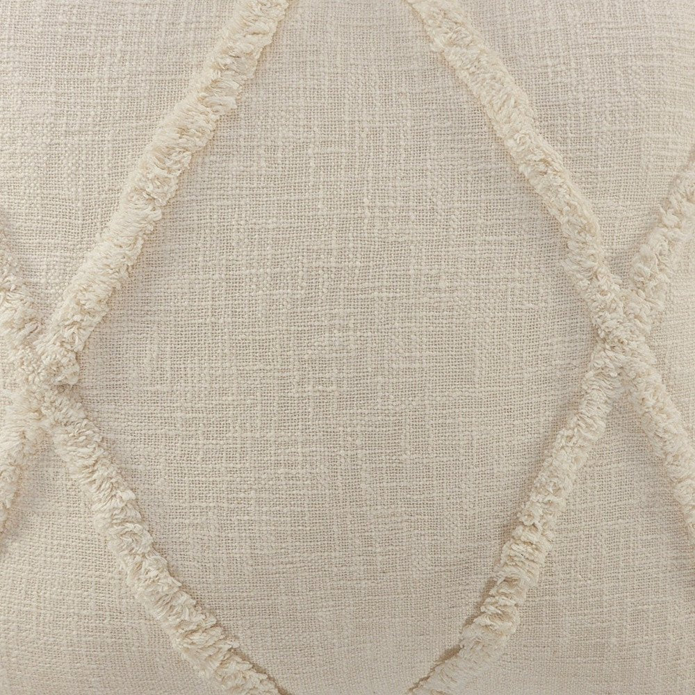 20" Ivory Cotton Throw Pillow — view 9