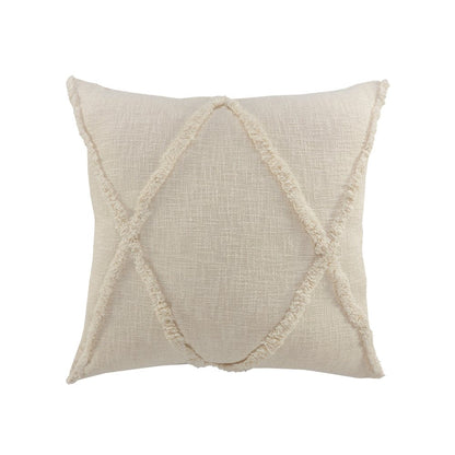 20" Ivory Cotton Throw Pillow HomeRoots