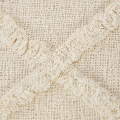 20" Ivory Cotton Throw Pillow HomeRoots