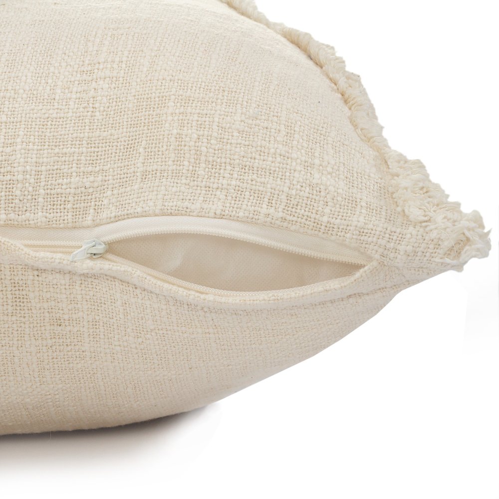 20" Ivory Cotton Throw Pillow HomeRoots