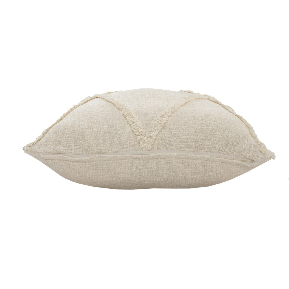 20" Ivory Cotton Throw Pillow — view 4