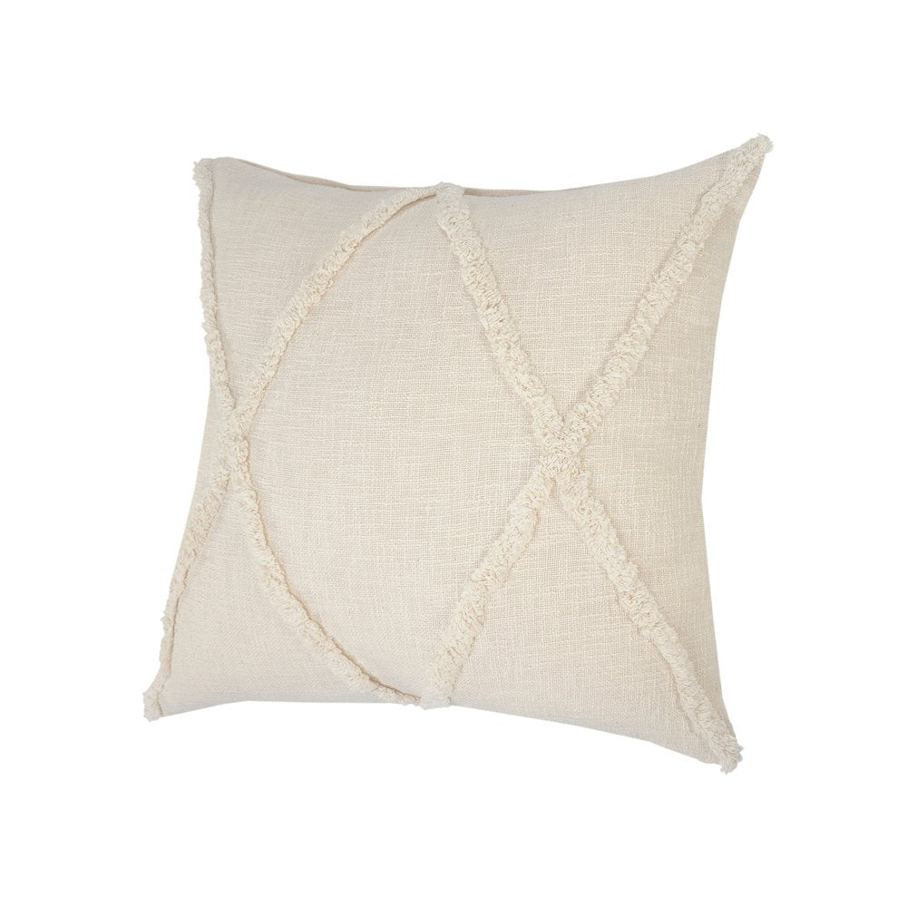 20" Ivory Cotton Throw Pillow