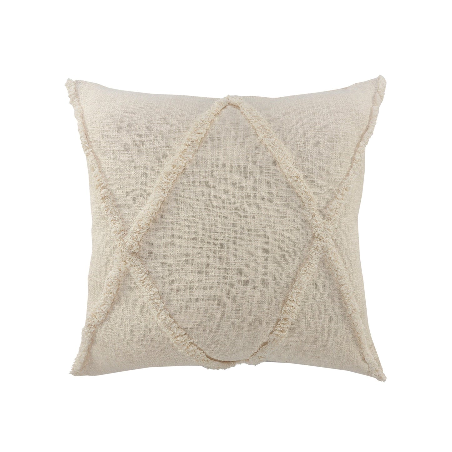 26" X 26" Ivory 100% Cotton Zippered Pillow FurniFindUSA