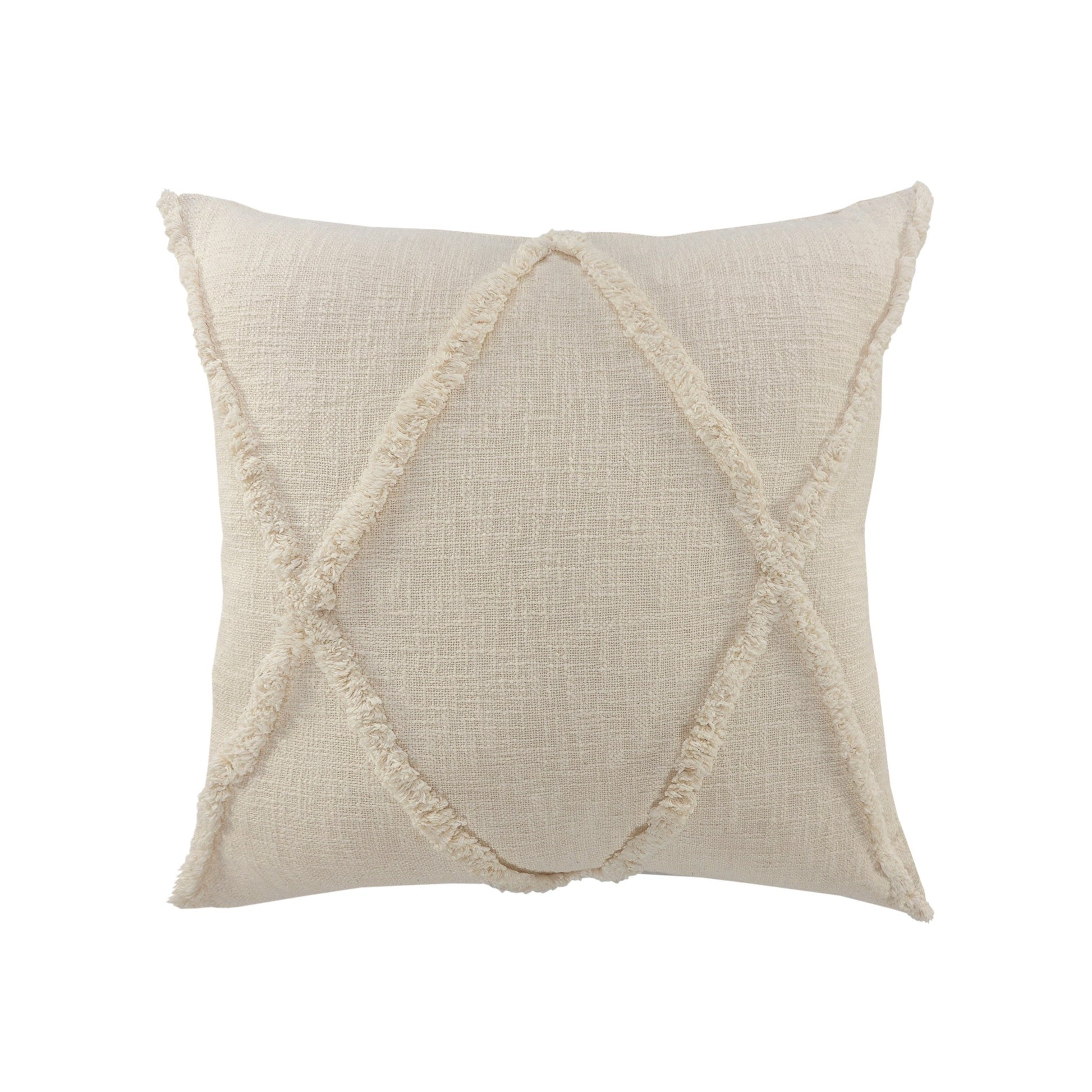 26" X 26" Ivory 100% Cotton Zippered Pillow FurniFindUSA