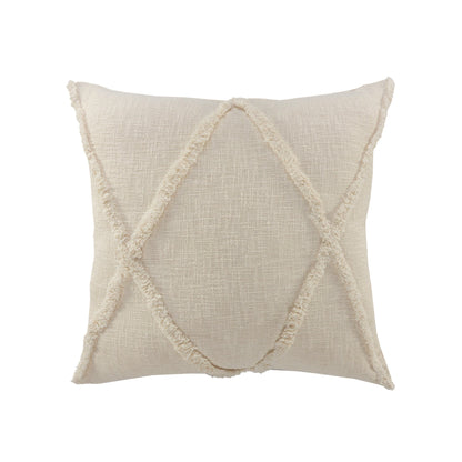 26" X 26" Ivory 100% Cotton Zippered Pillow FurniFindUSA