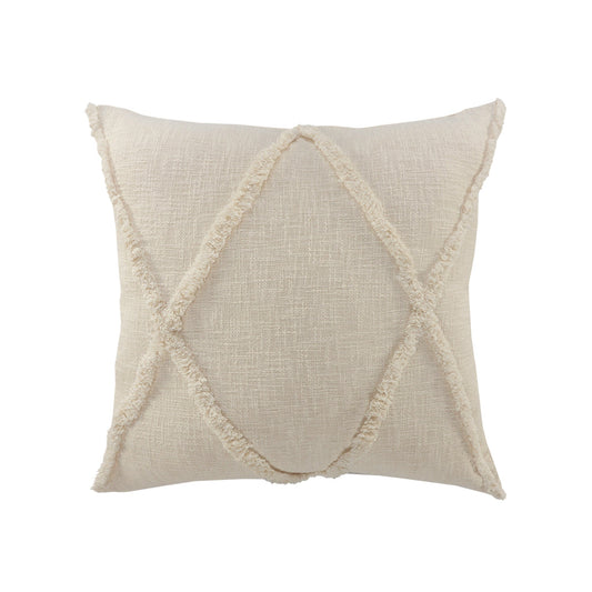 26" X 26" Ivory 100% Cotton Zippered Pillow FurniFindUSA