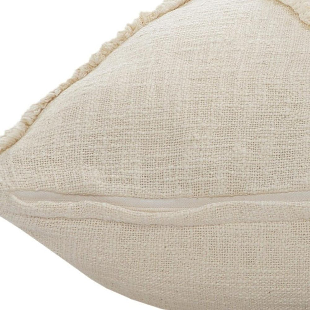 26" X 26" Ivory 100% Cotton Zippered Pillow — view 8