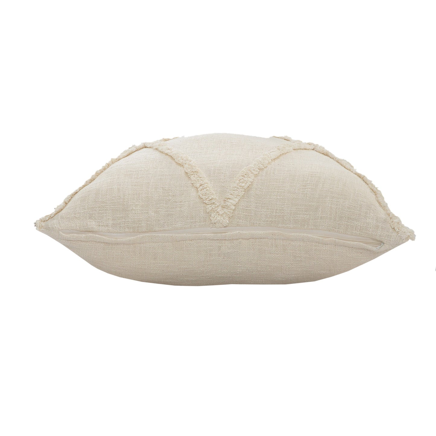 26" X 26" Ivory 100% Cotton Zippered Pillow FurniFindUSA