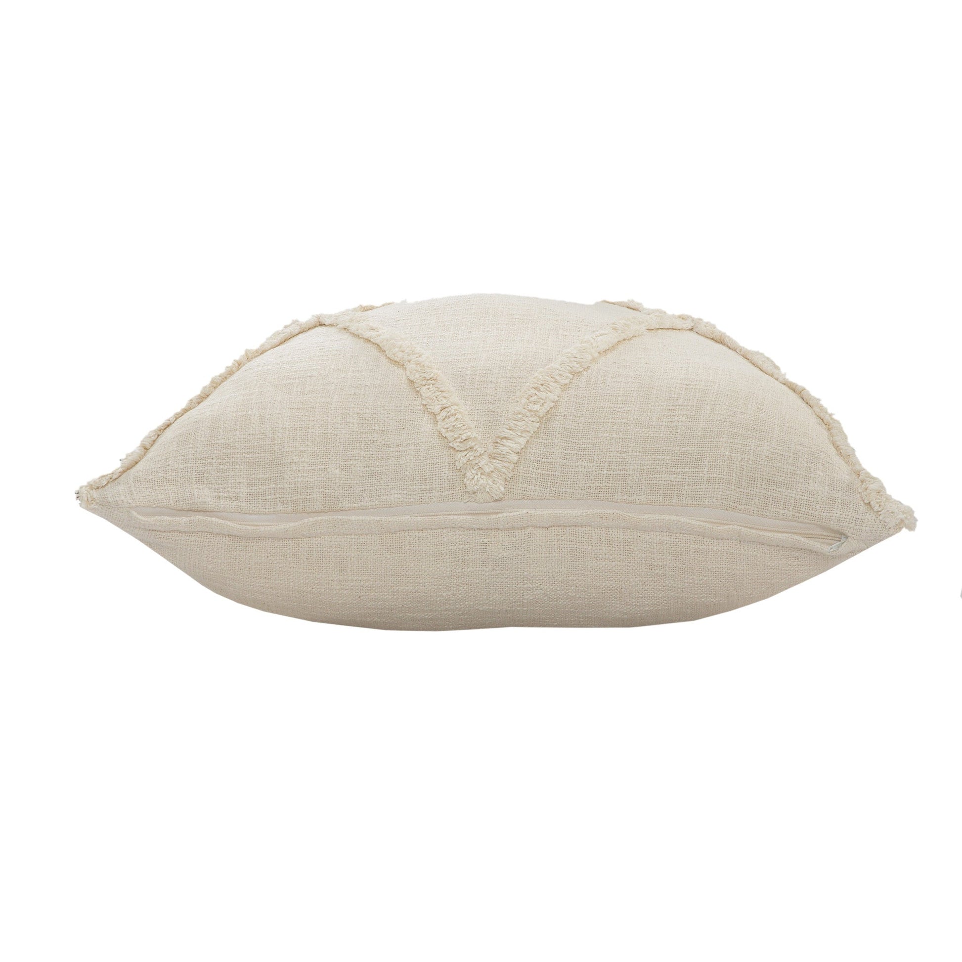 26" X 26" Ivory 100% Cotton Zippered Pillow FurniFindUSA