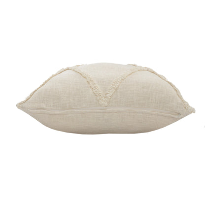 26" X 26" Ivory 100% Cotton Zippered Pillow FurniFindUSA