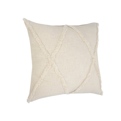 26" X 26" Ivory 100% Cotton Zippered Pillow FurniFindUSA