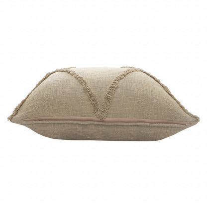 20" X 20" Taupe Brown 100% Cotton Zippered Pillow FurniFindUSA