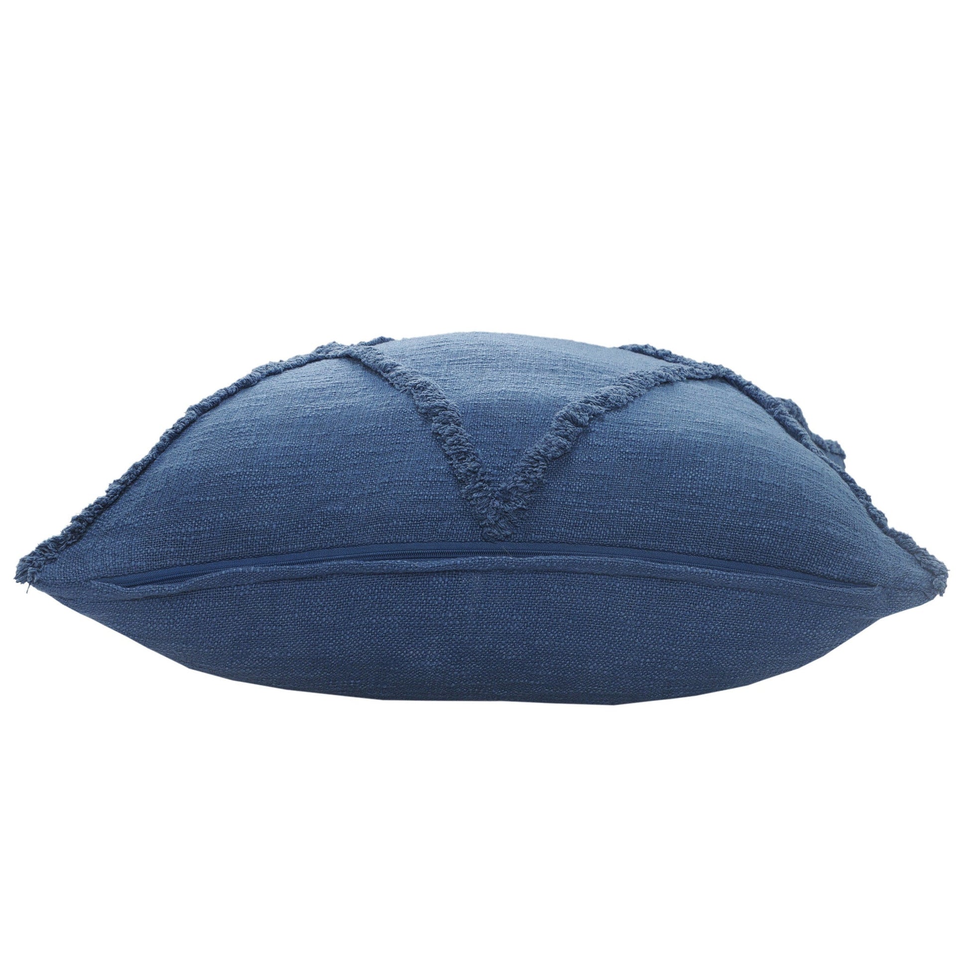 18" X 18" Cobalt Blue 100% Cotton Zippered Pillow FurniFindUSA