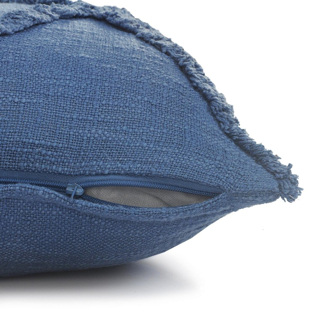 26" X 26" Cobalt Blue 100% Cotton Zippered Pillow — view 3