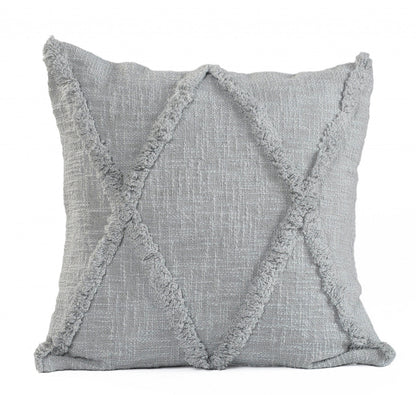 18" X 18" Light Gray 100% Cotton Geometric Zippered Pillow 6.0" (L) x 18.0" (W) x 18.0" (H) FurniFindUSA