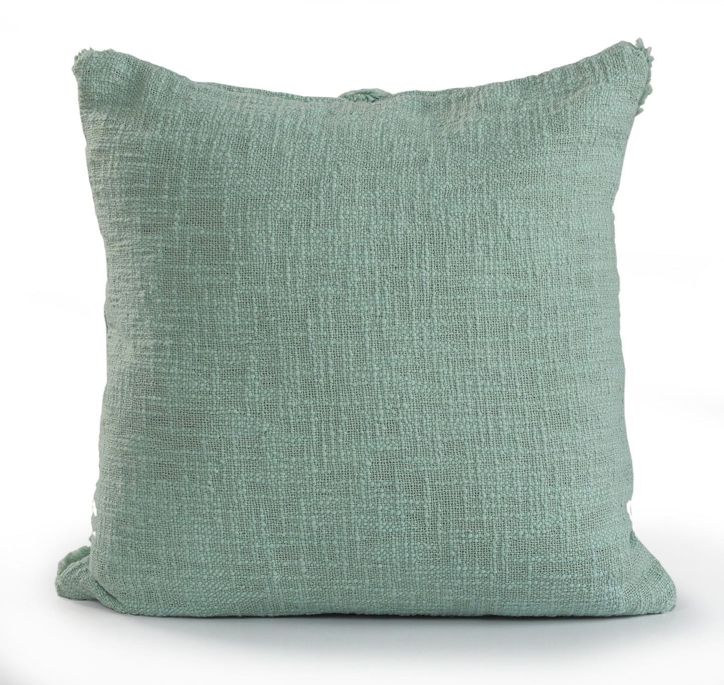 18" X 18" Jade Green 100% Cotton Geometric Zippered Pillow FurniFindUSA