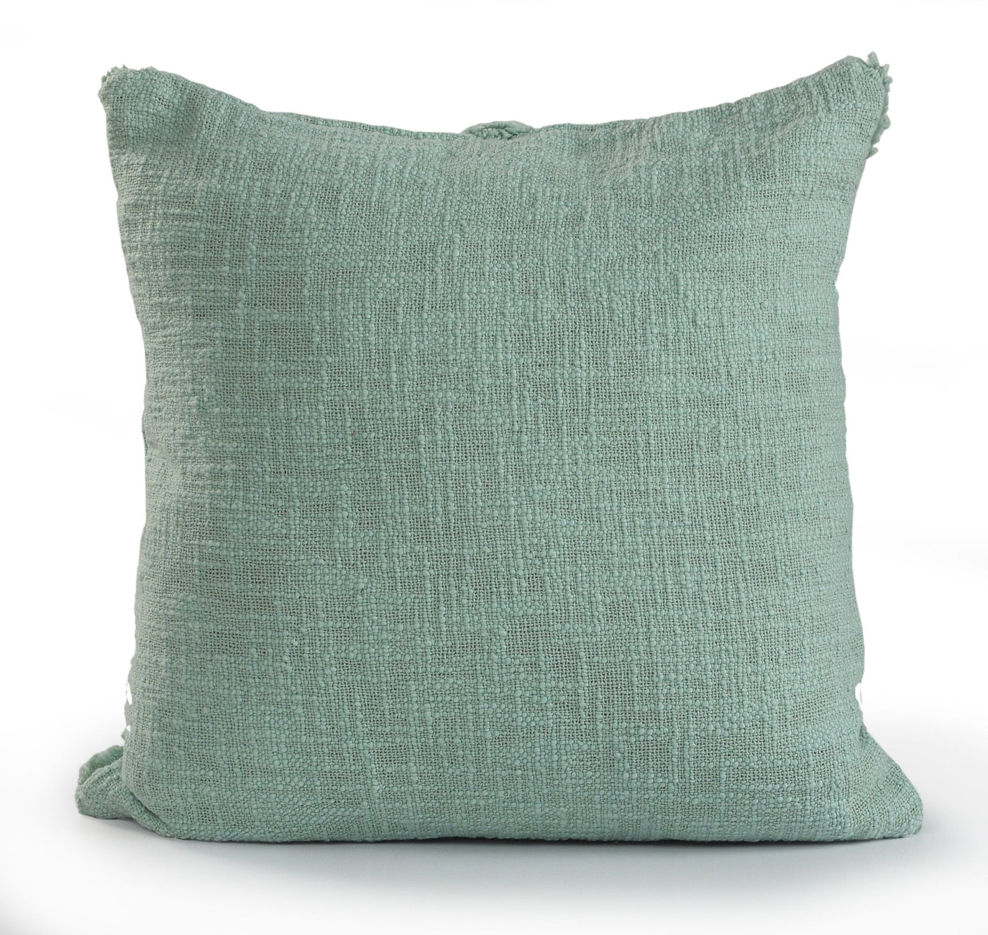18" X 18" Jade Green 100% Cotton Geometric Zippered Pillow FurniFindUSA