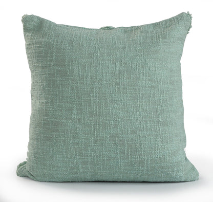 18" X 18" Jade Green 100% Cotton Geometric Zippered Pillow FurniFindUSA