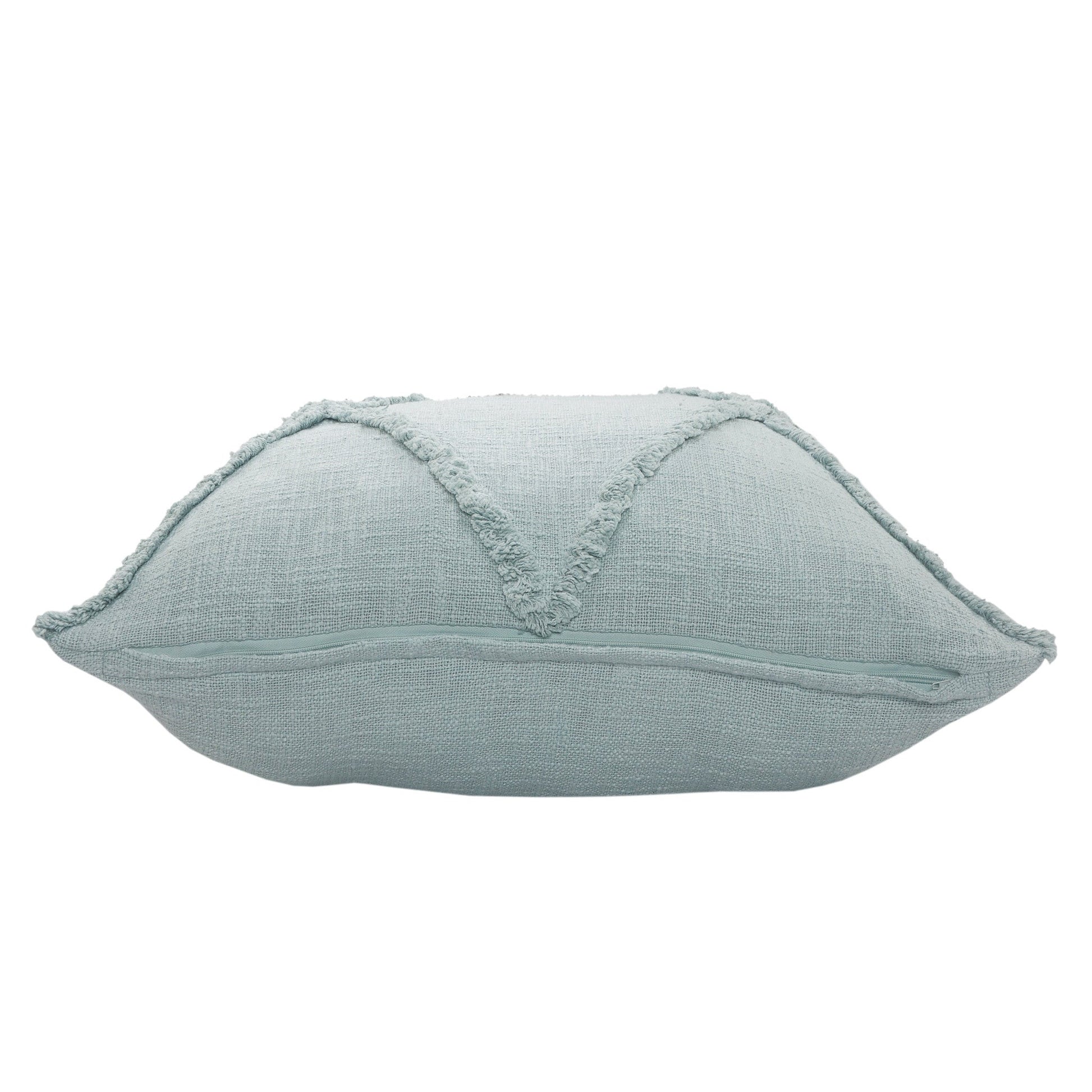 18" X 18" Palladian Blue 100% Cotton Zippered Pillow FurniFindUSA