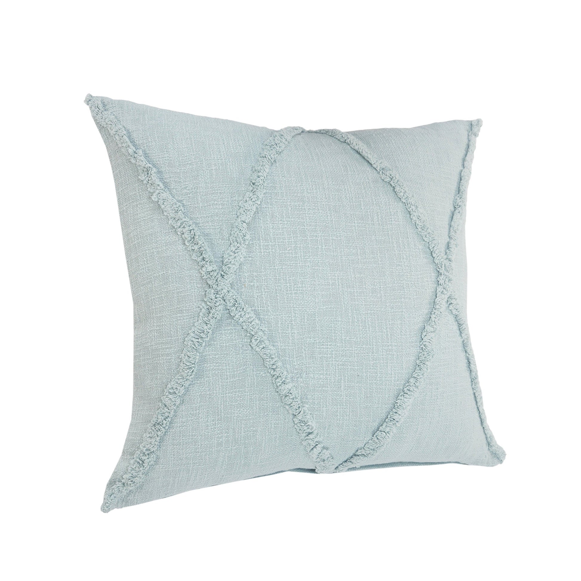 18" X 18" Palladian Blue 100% Cotton Zippered Pillow FurniFindUSA