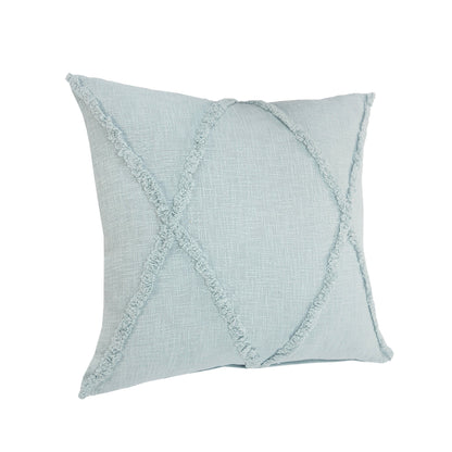 18" X 18" Palladian Blue 100% Cotton Zippered Pillow FurniFindUSA