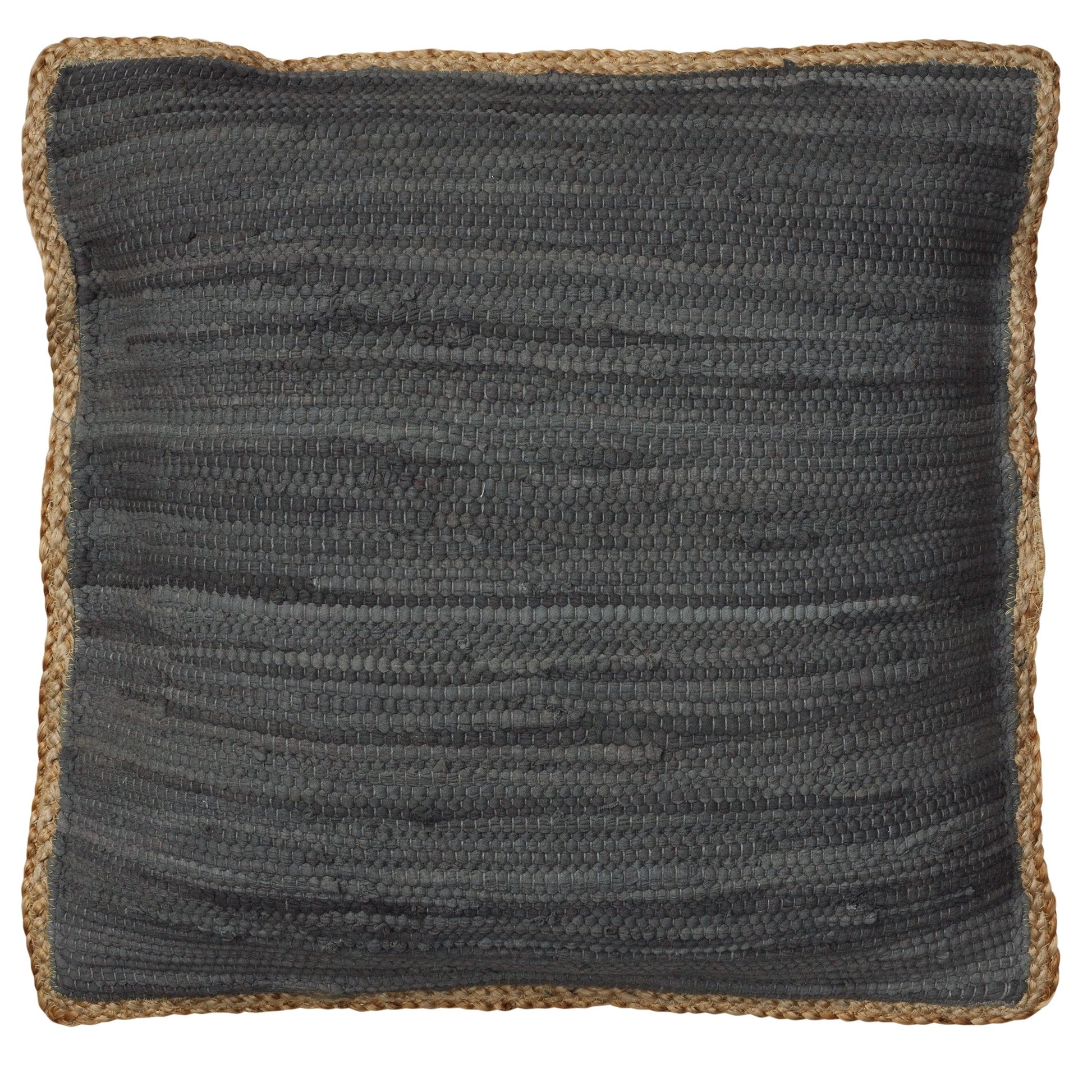20" X 20" Anthracite Gray And Tan 100% Cotton Zippered Pillow FurniFindUSA