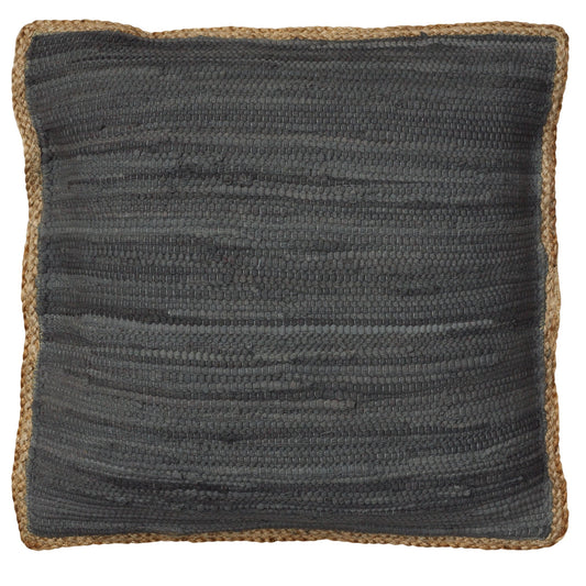 20" X 20" Anthracite Gray And Tan 100% Cotton Zippered Pillow FurniFindUSA