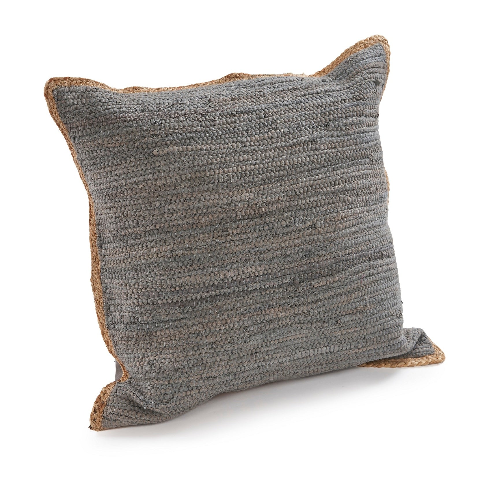 20" X 20" Anthracite Gray And Tan 100% Cotton Zippered Pillow FurniFindUSA