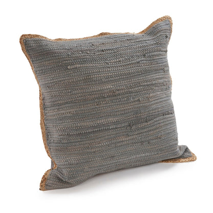 20" X 20" Anthracite Gray And Tan 100% Cotton Zippered Pillow FurniFindUSA
