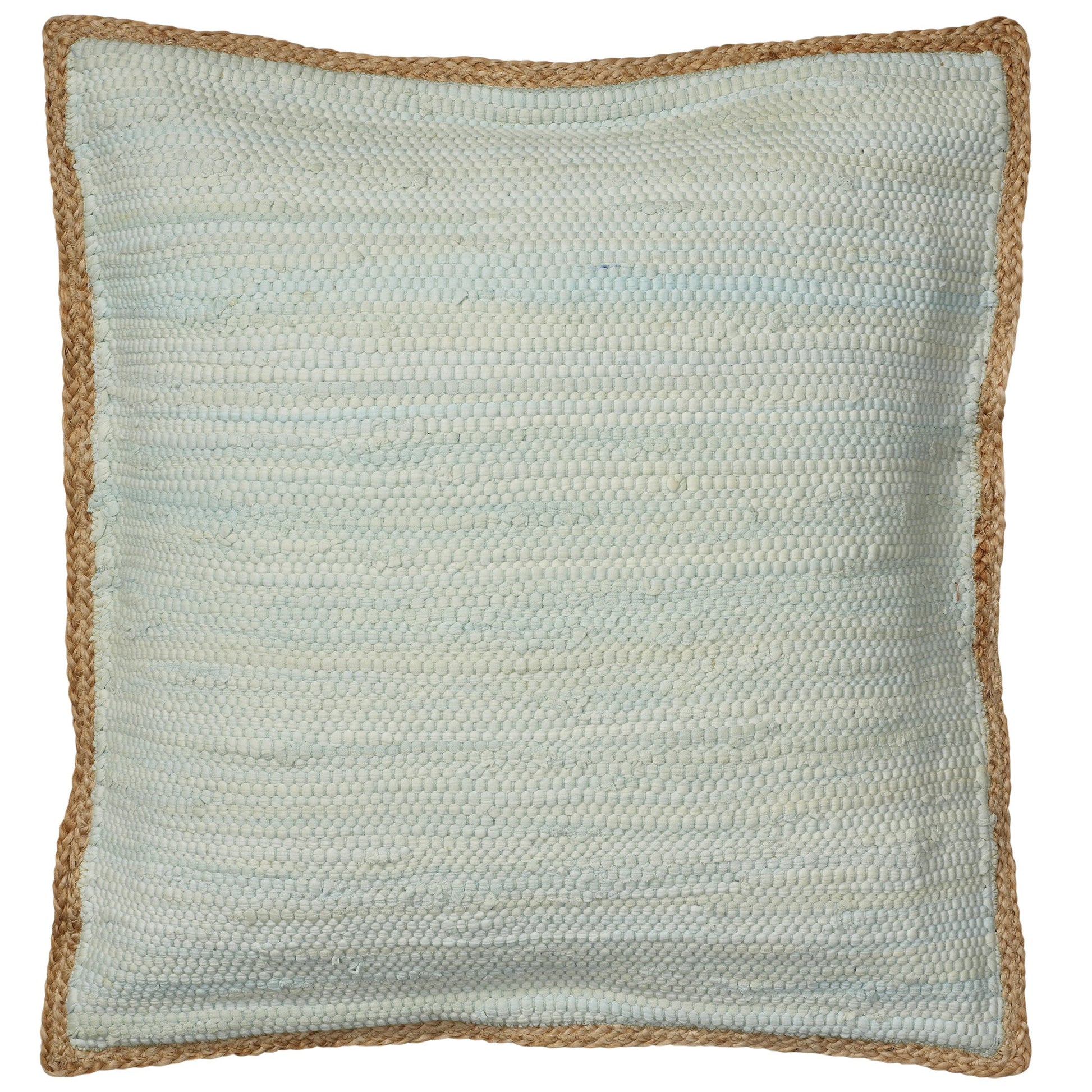 20" X 20" Beige and Green Cotton Blend Zippered Pillow FurniFindUSA