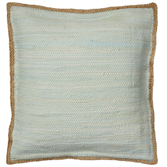 20" X 20" Beige and Green Cotton Blend Zippered Pillow FurniFindUSA