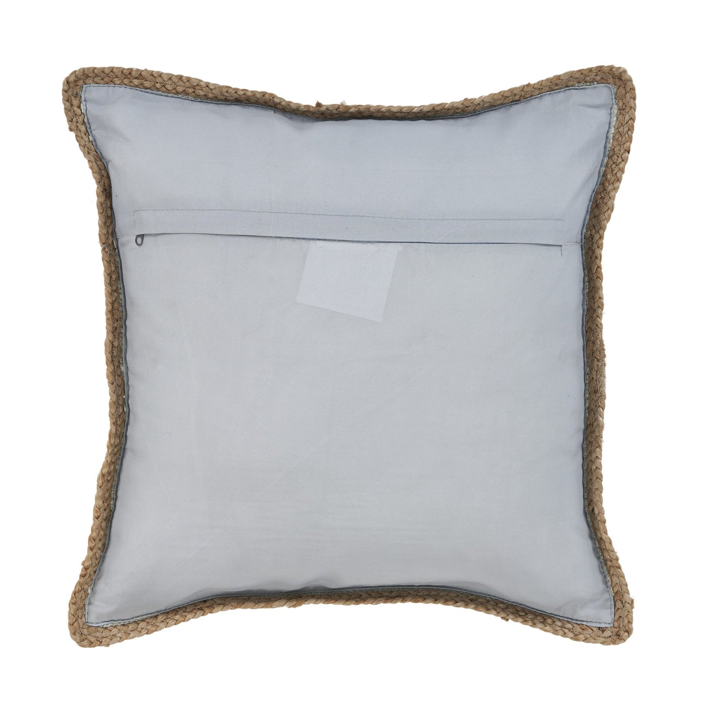 20" X 20" Beige and Green Cotton Blend Zippered Pillow FurniFindUSA