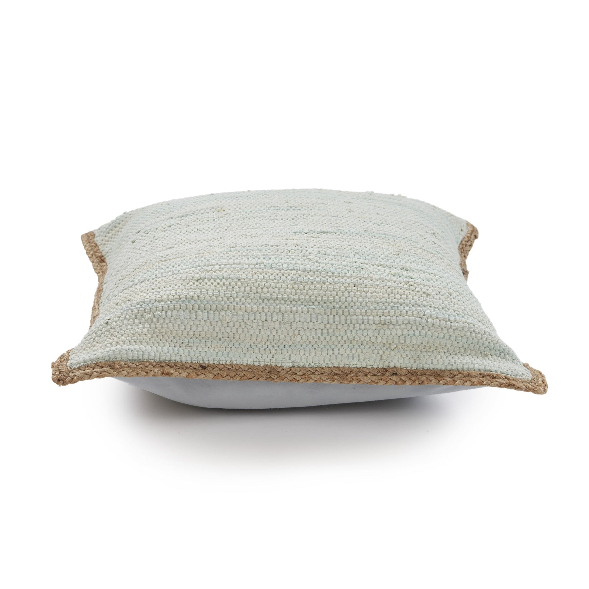 20" X 20" Beige and Green Cotton Blend Zippered Pillow FurniFindUSA