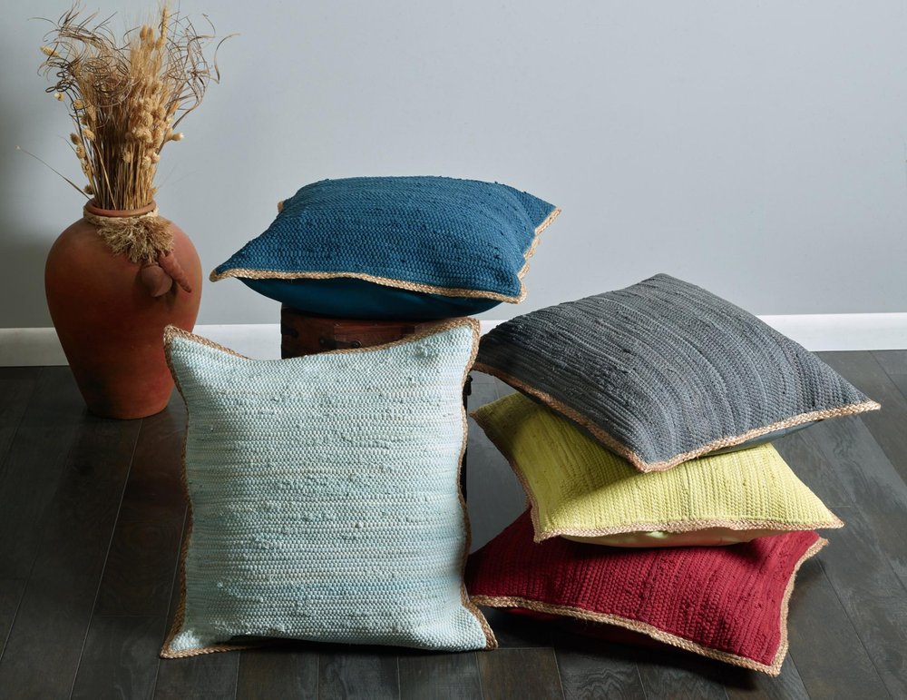 20" Red Cotton Throw Pillow — view 2